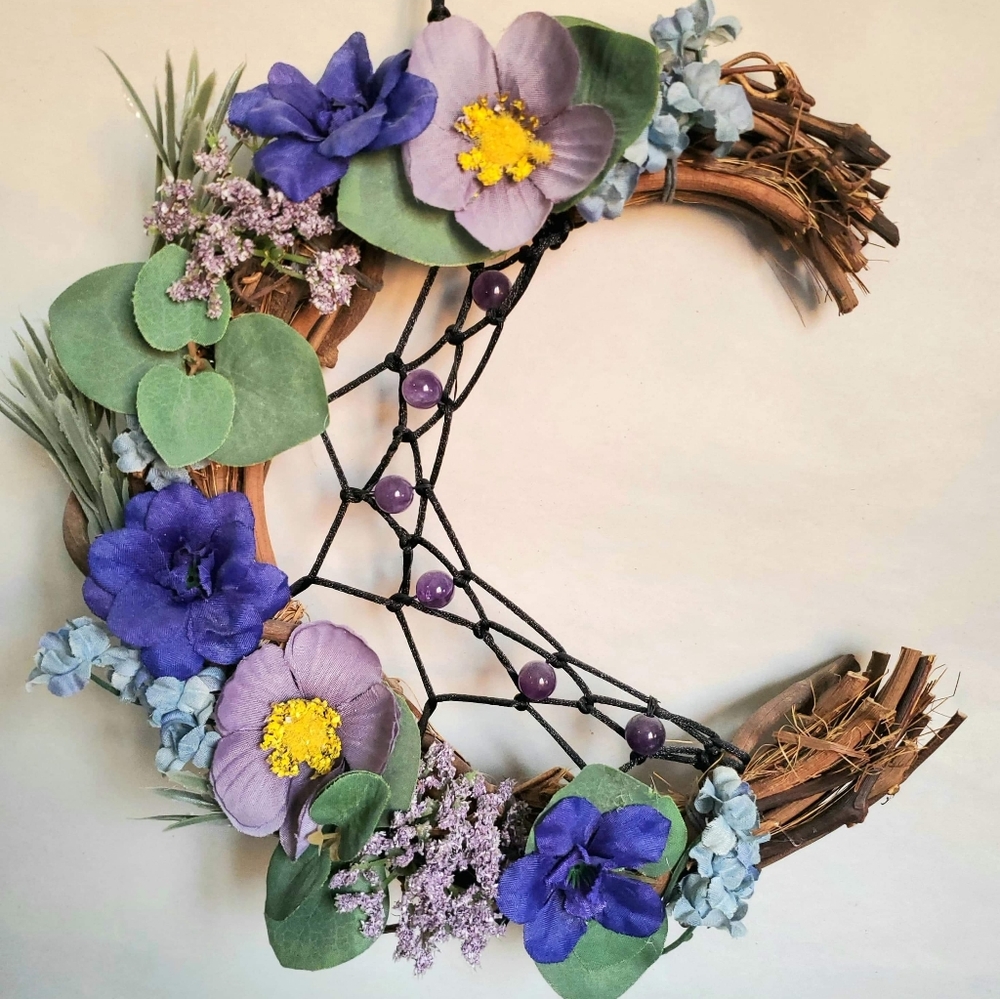 Purple Amethyst Moon Wreath